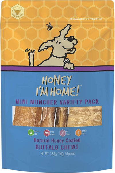 Honey I'm Home Dog Buffalo Mini Muncher Variety Pack