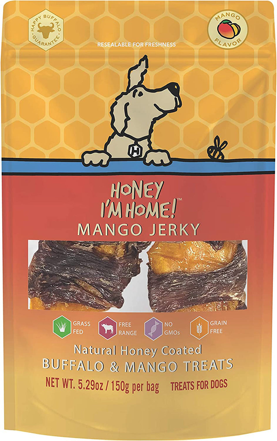 Honey I'm Home Dog Buffalo Mango Jerky 5.29 oz