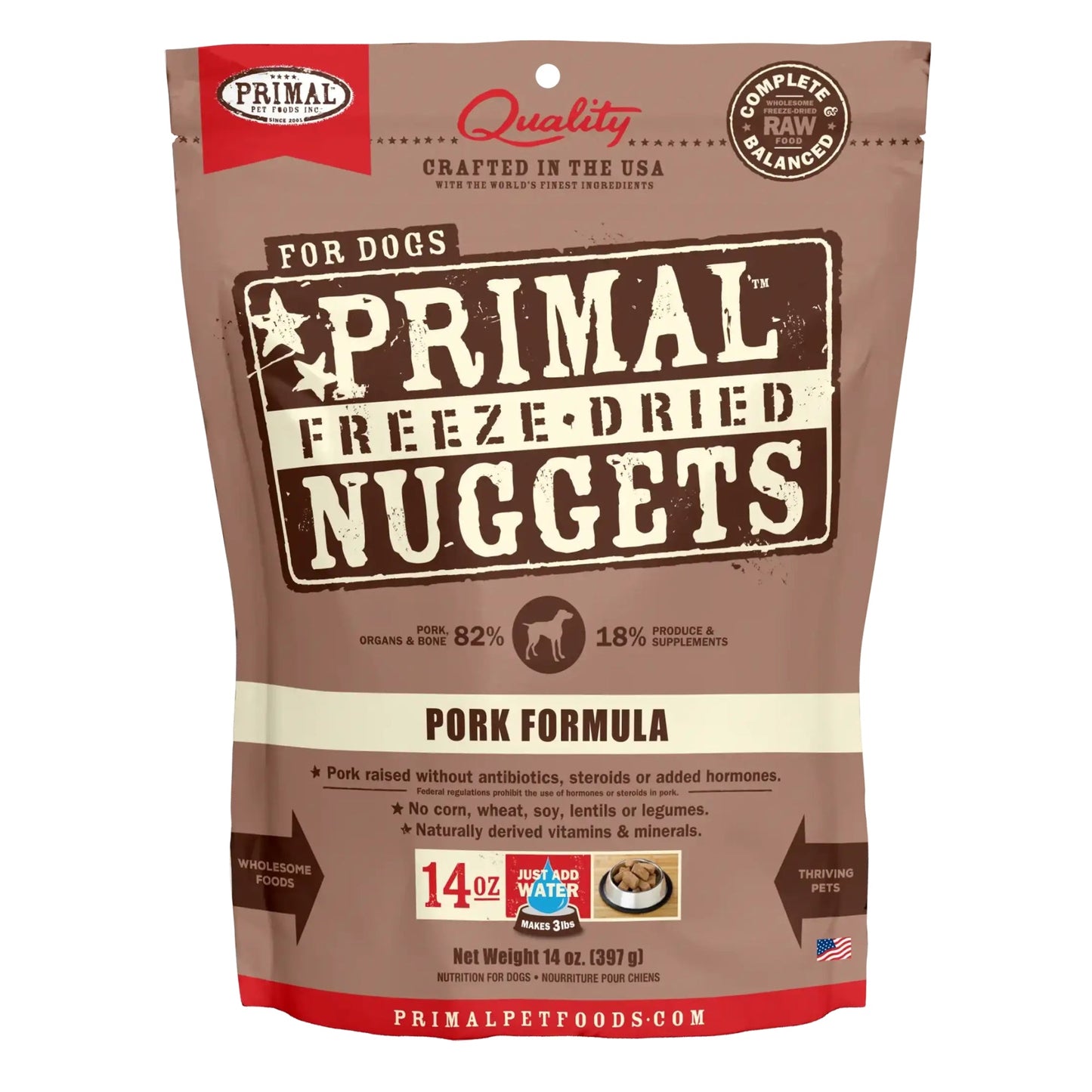 Primal Pet Foods Freeze-Dried Dog Food 14 oz. Pork