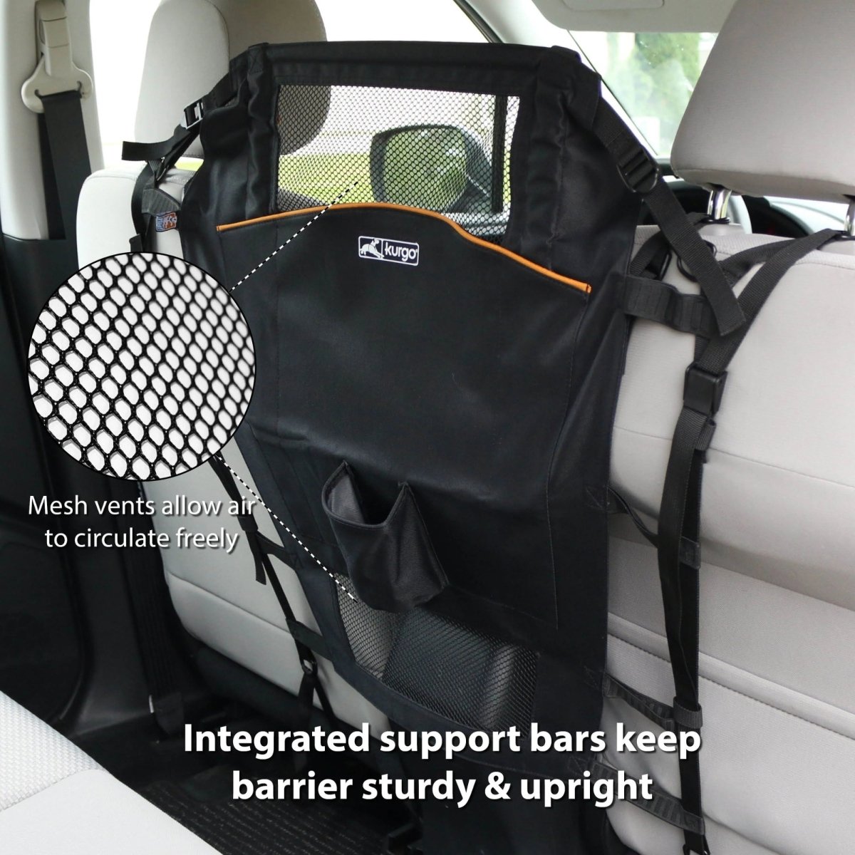 Kurgo Dog Backseat Barrier Black - Pets Perfect