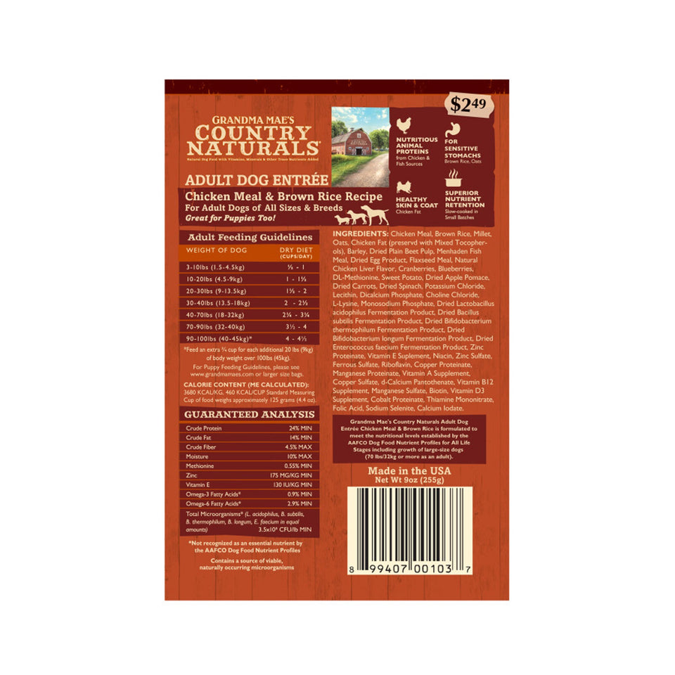 Grandma Mae'S Country Naturals Premium All Natural Adult Dog Food 1 Lb