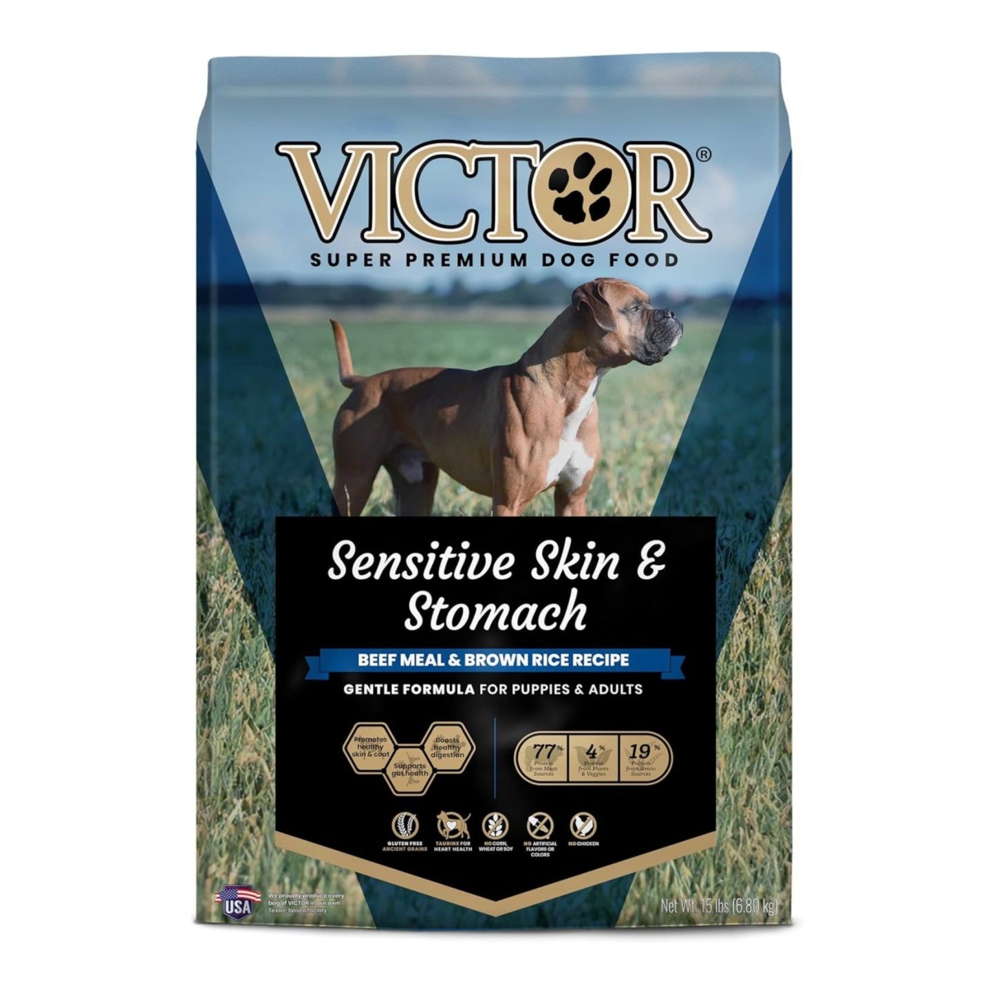 Victor Super Premium Dog Food Sensitive Skin & Stomach Beef & Brown