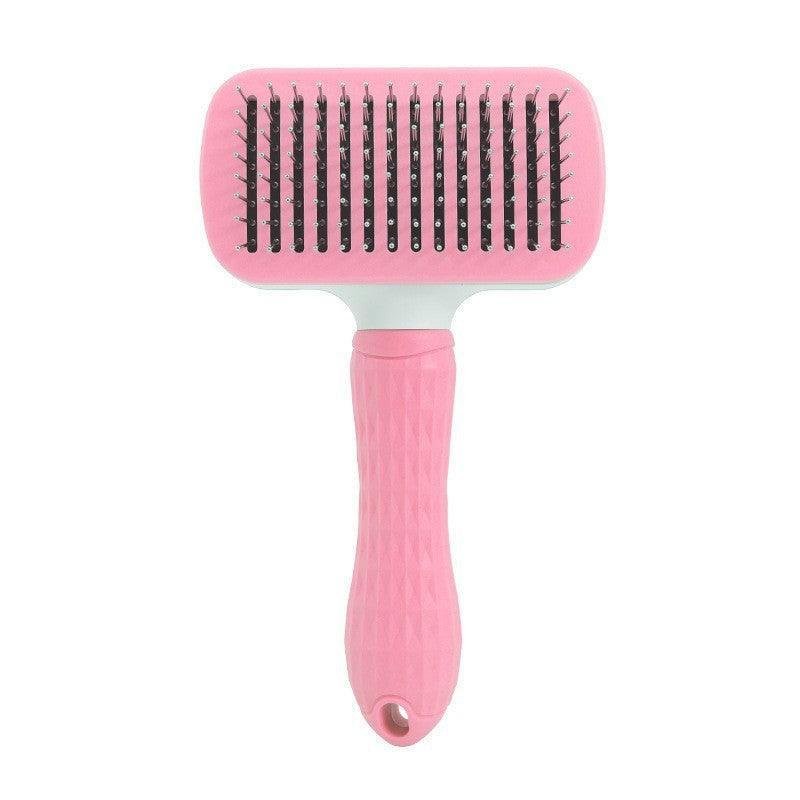 Dog Hugs Cat Self - Cleaning Cat Grooming Comb - Stainless Steel Fine Needle Comb for Cats - Pets Perfect
