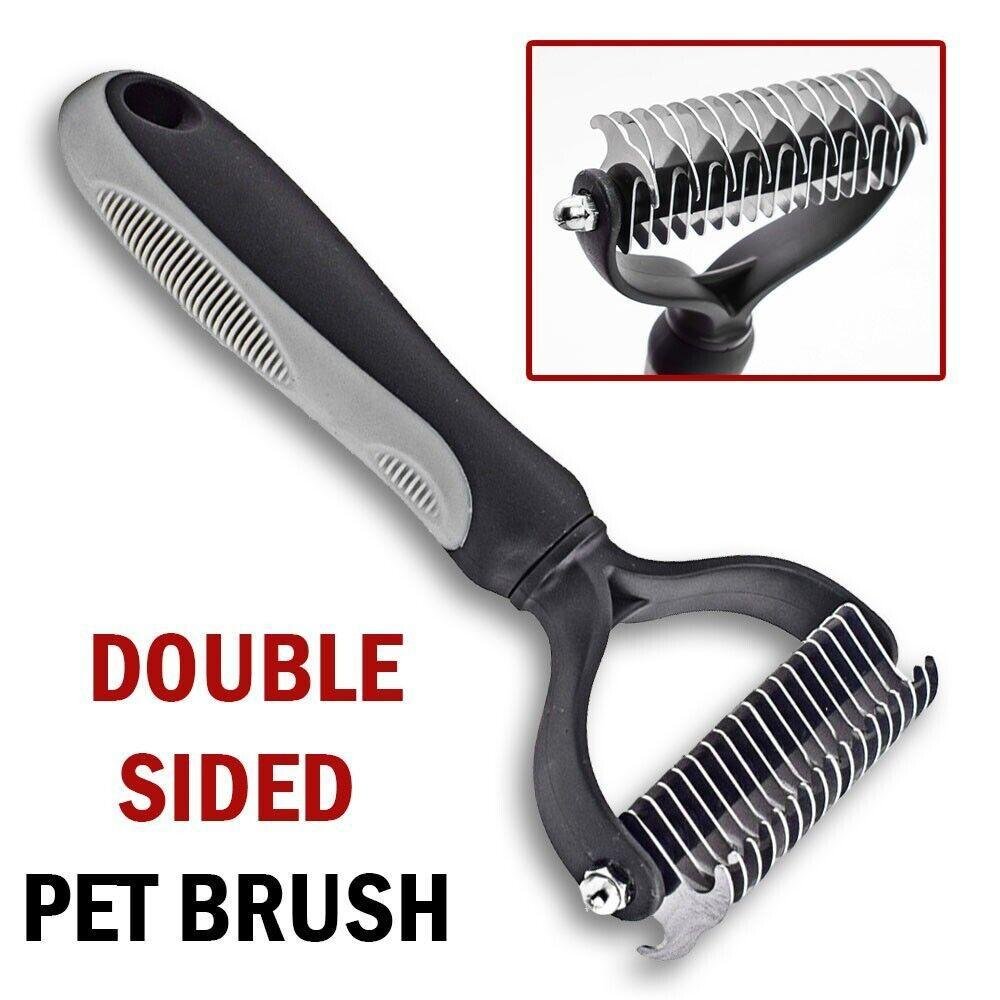 Professional 2 - Sided Undercoat Rake - Dual - Sided Deshedding Brush for Dogs - Pets Perfect