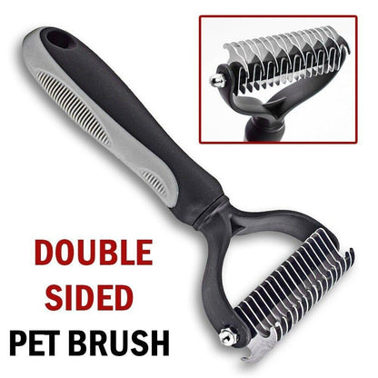 Professional 2 - Sided Undercoat Rake - Dual - Sided Deshedding Brush for Dogs - Pets Perfect