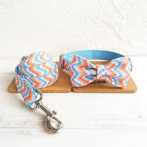 Patterned Dog Collar - Orange Blue Design - Pets Perfect