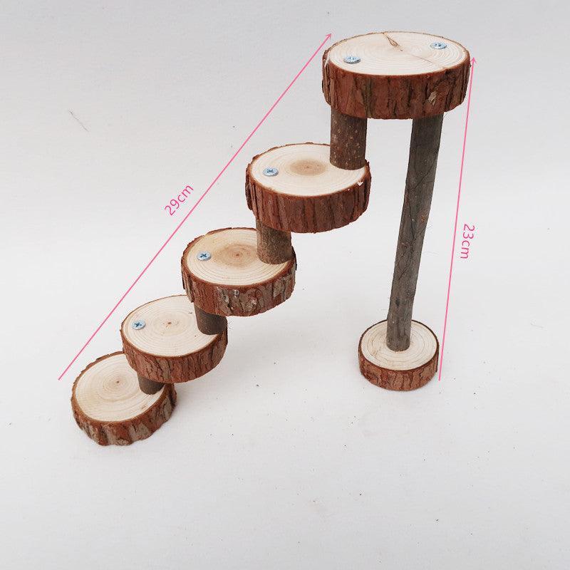 Wooden Spiral Staircase Toy for Hamsters Interactive Climbing - Pets Perfect