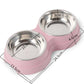 Stylish Stainless Steel Double Pet Feeder - Premium Food And Water Bowls For Cats, Dogs, And Puppies - Pets Perfect