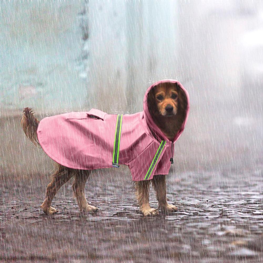 Reflective Waterproof Dog Raincoat - Safety Jacket with Pocket & Velcro - Pets Perfect