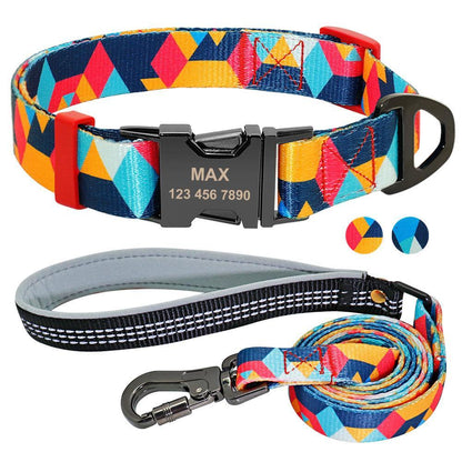 Patterned Dog Collar - Personalized with ID Tag - Pets Perfect