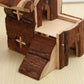 Pine Wood Log Cabin Hamster House - Natural Hideaway & Nest - Pets Perfect
