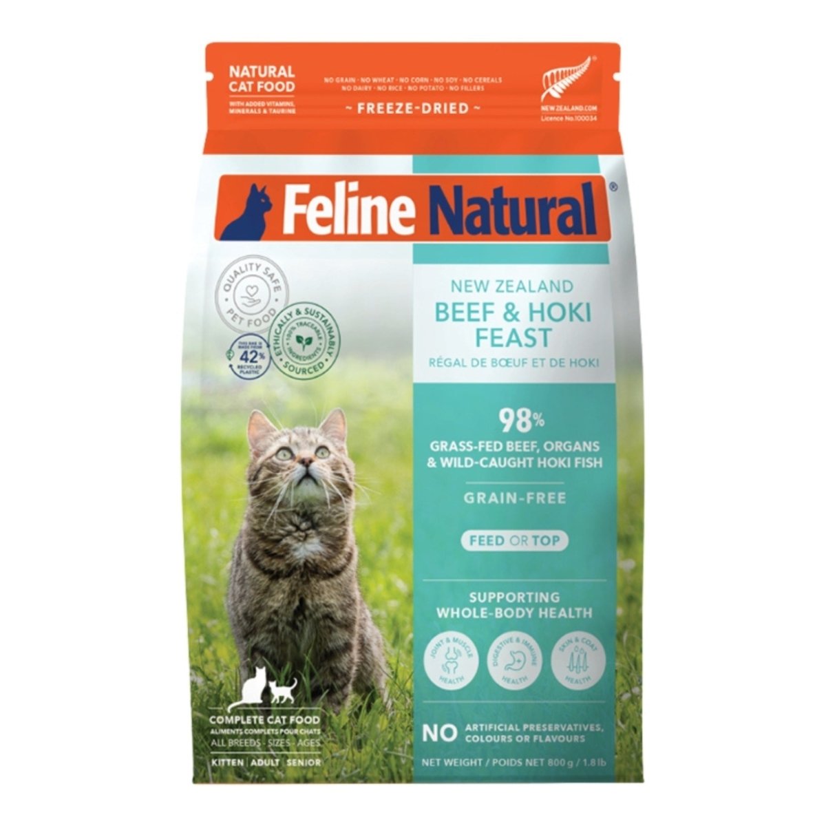 Feline Natural Cat Freeze Dried Beef & Hoki 1.8Lb - Pets Perfect