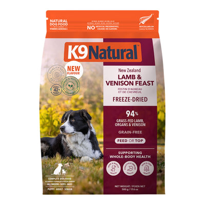 K9 Natural Dog Freeze-Dried Grain-Free New Zealand Lamb & Venison Feast, 17.6 oz
