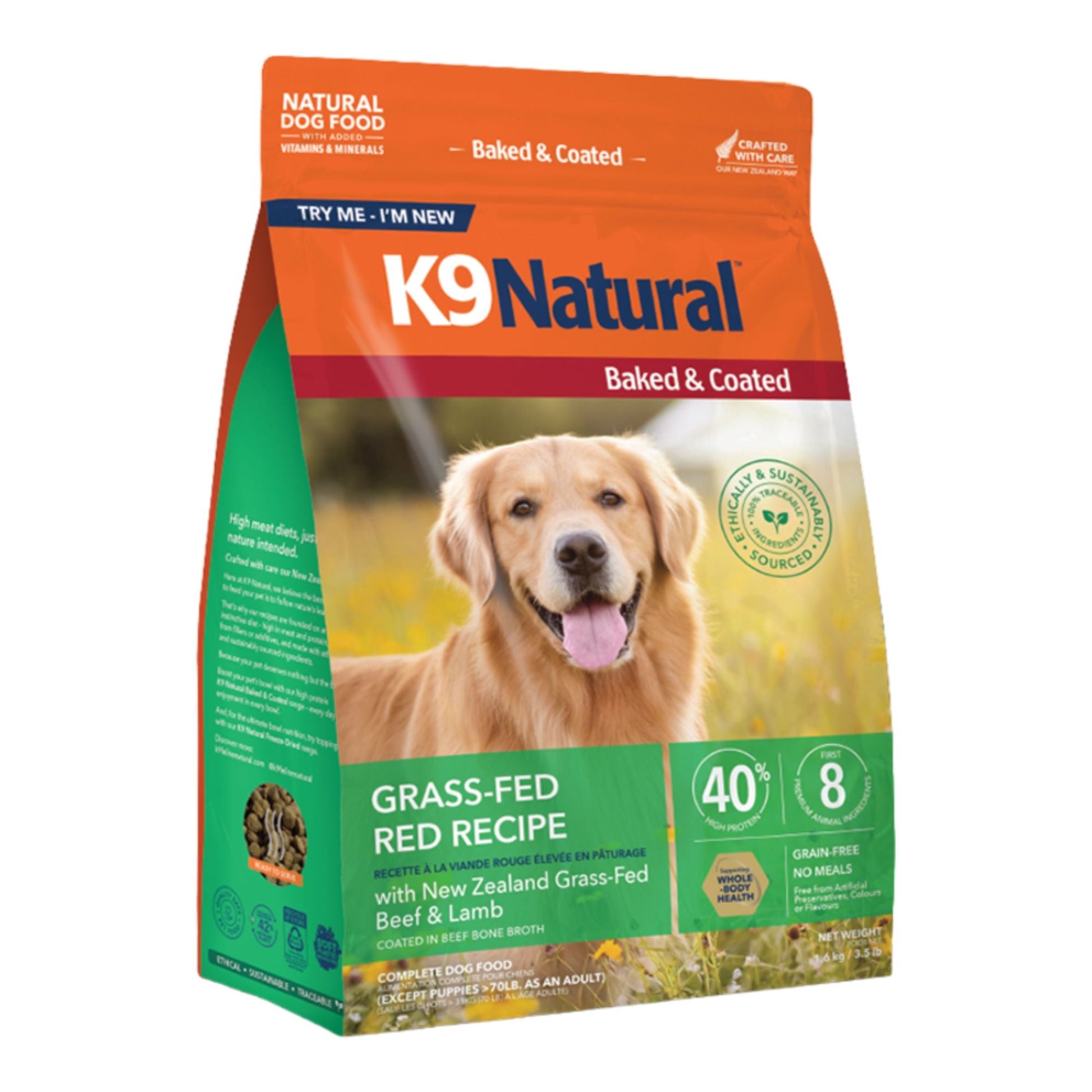 K9 Natural Dog Baked & Coated Grass Fed Red Recipe, 3.5 lb