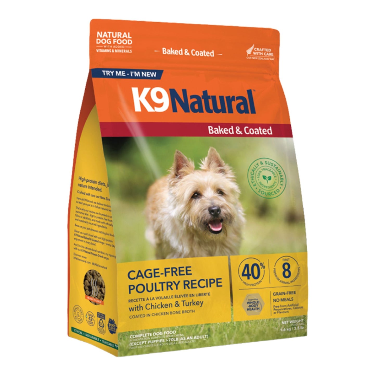 K9 Natural Dog Baked & Coated Cage Free Poultry Recipe, 3.5 lb