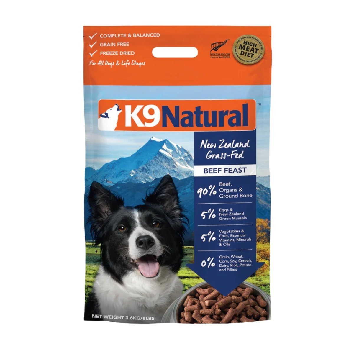 K9 Natural Dog Freeze - Dried Beef 8Lb - Pets Perfect