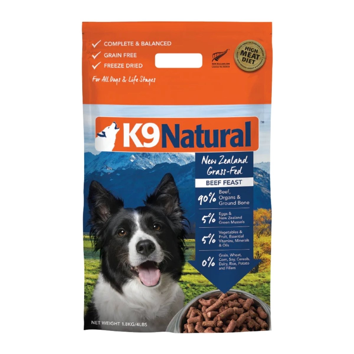 K9 Natural Dog Freeze - Dried Beef 4Lb - Pets Perfect