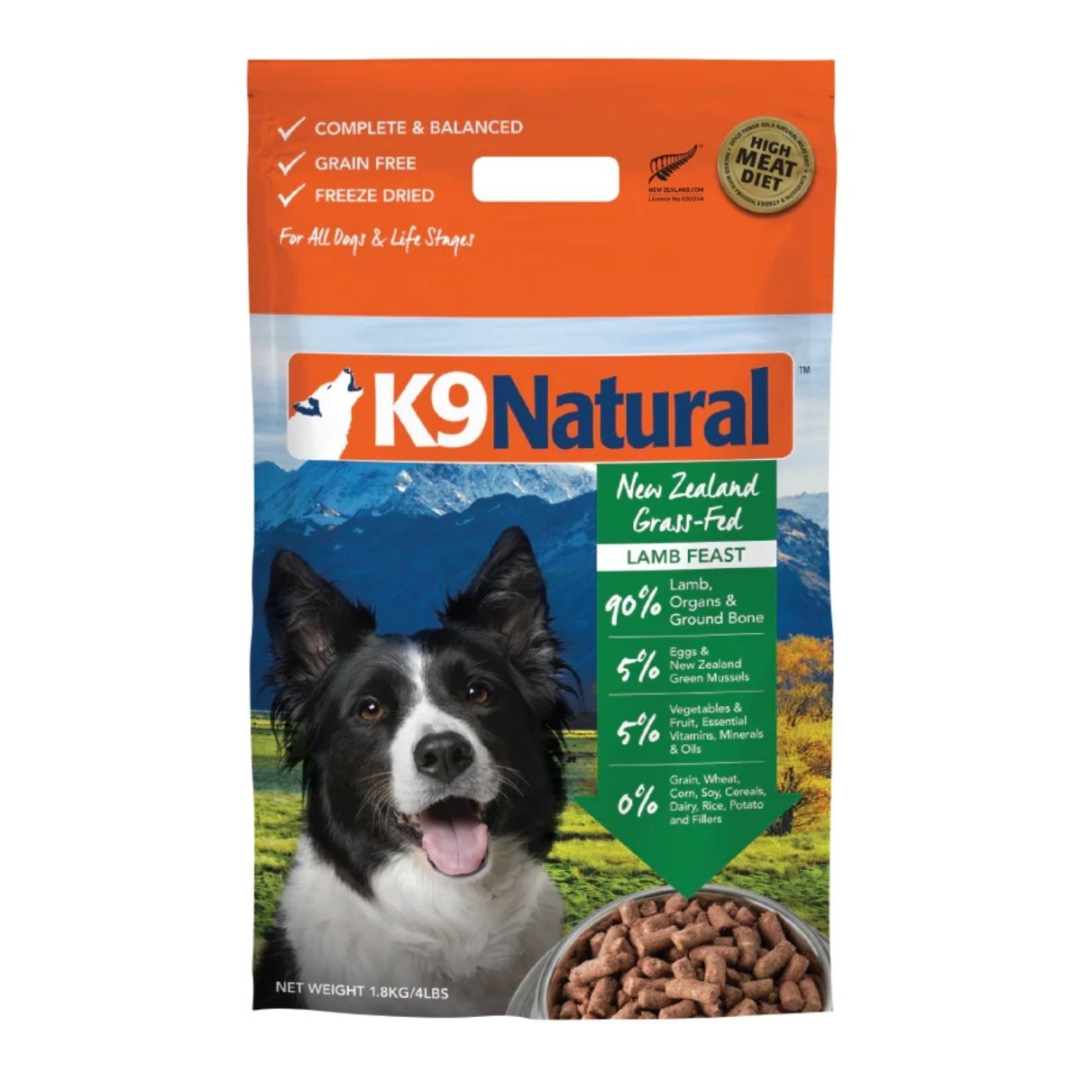 K9 Natural Dog Freeze - Dried Lamb 4Lb - Pets Perfect