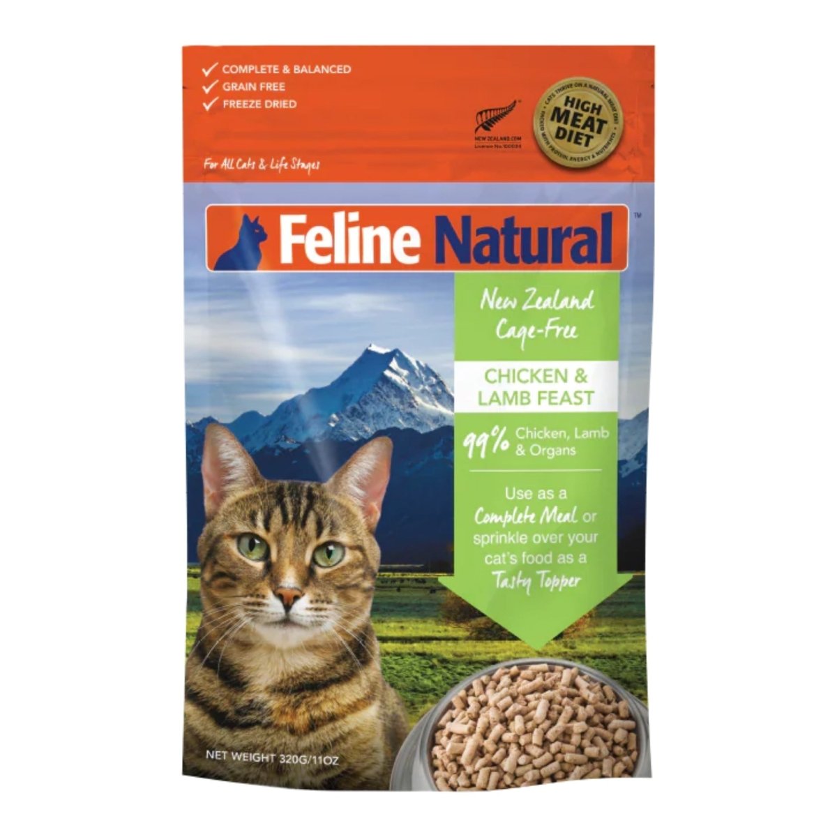Feline Natural Cat Freeze - Dried Chicken Lamb 11oz. - Pets Perfect