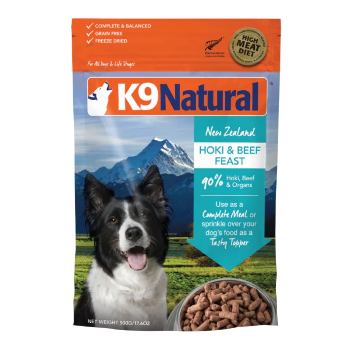 K9 Natural Dog Freeze - Dried Hoki & Beef 17.6oz. - Pets Perfect