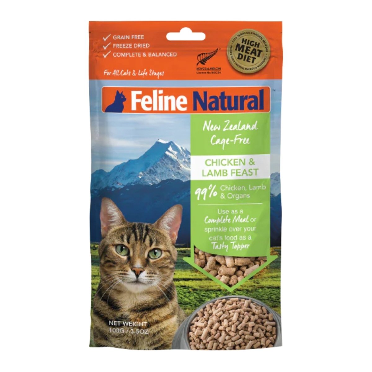 Feline Natural Cat Freeze - Dried Chicken & Lamb Topper 3.5oz. - Pets Perfect