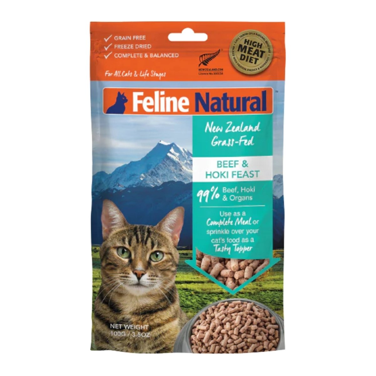 Feline Natural Cat Freeze - Dried Beef & Hoki Topper 3.5oz. - Pets Perfect