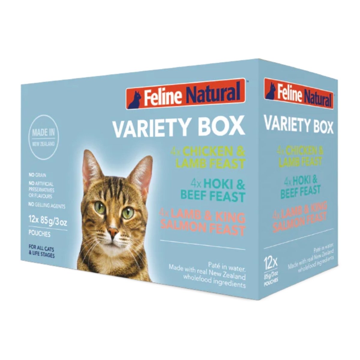 Feline Natural Cat Grain Free 3oz. Variety Pack Pouch 12 Pack (Case of 12) - Pets Perfect