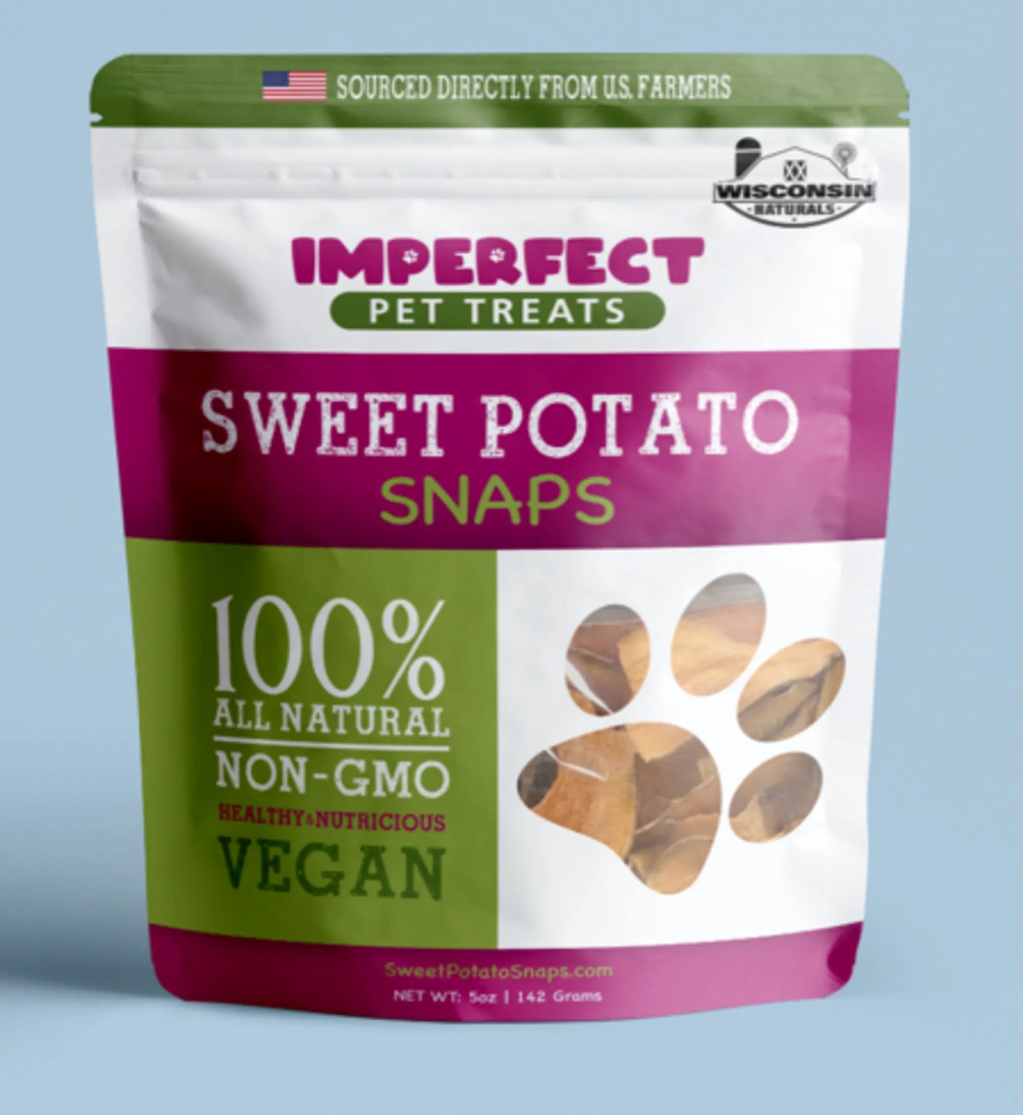 Wisconsin Sweet Potato Snaps - 100% Natural Dehydrated Chews (5oz)