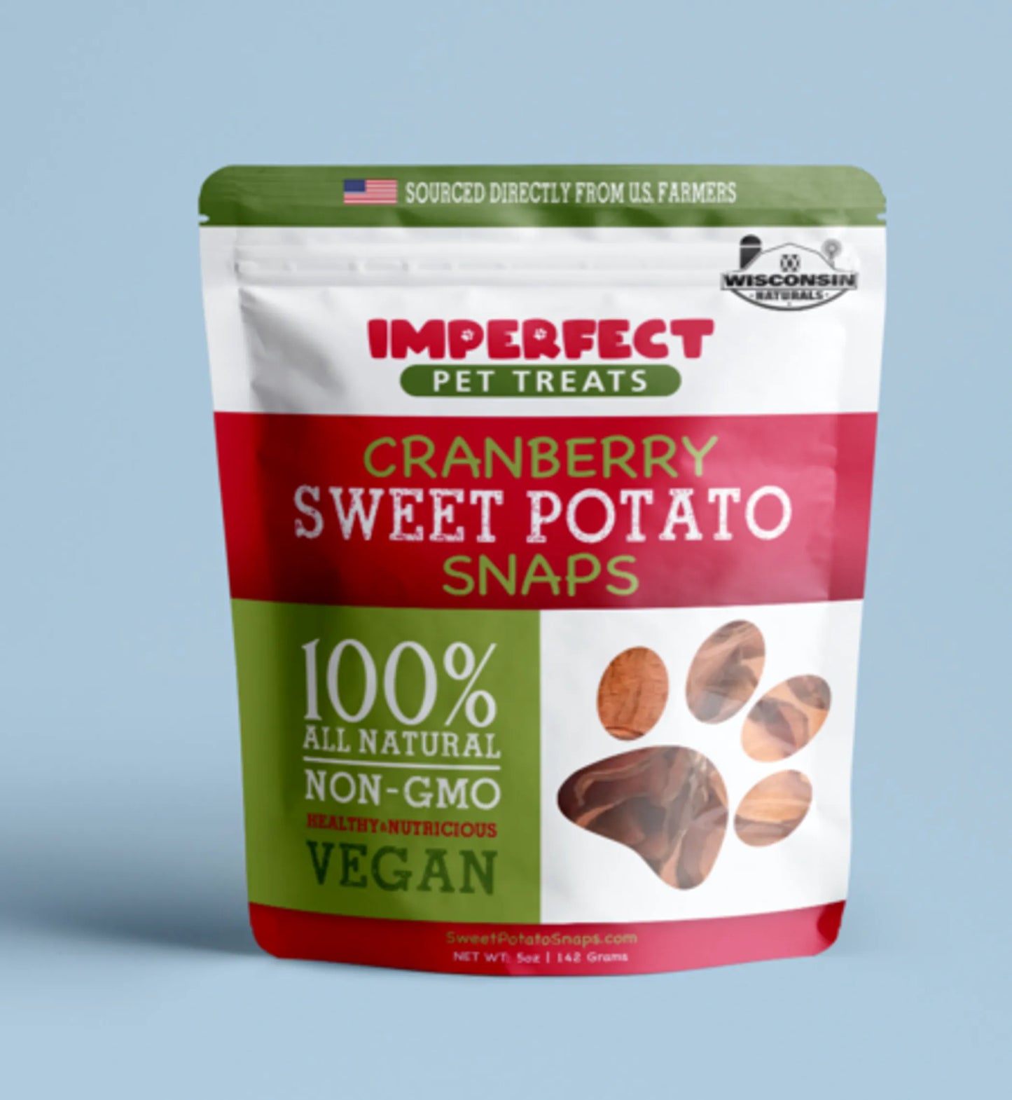 Wisconsin Sweet Potato Snaps - 100% Natural Dehydrated Chews (5oz)
