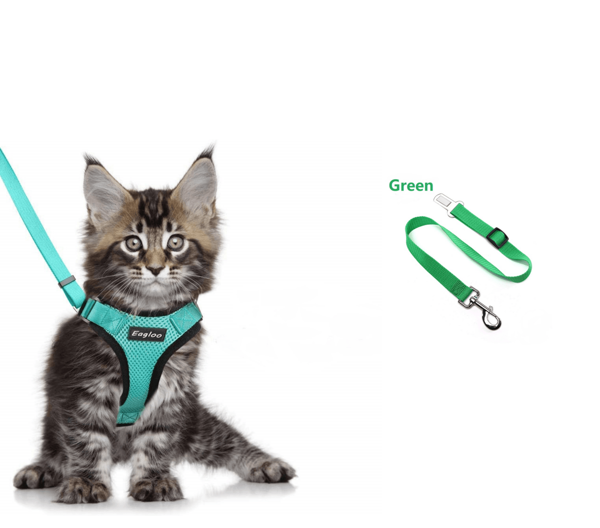 Escapeguard Cat Vest Harness And Car Seat Belt Adapter - Adjustable, Reflective, And Escape - Proof Harness For Cats And Small Dogs - Pets Perfect