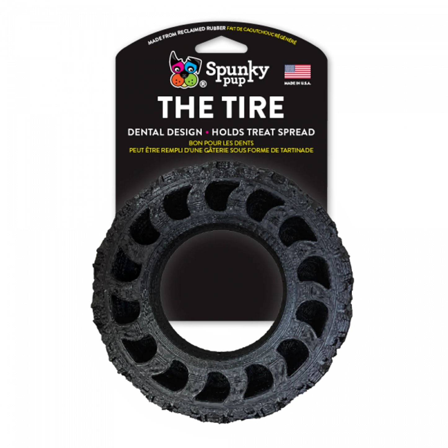 Reclaimed Rubber Dog Tire Toy - Eco-Friendly Chew Toy with Dental Ridges - Made in USA