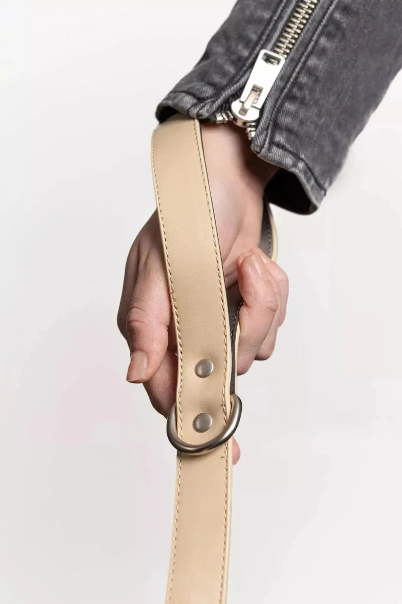 Champagne Fizz Vegan Leather Dog Leash, view 3