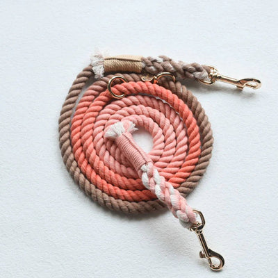 Hands-Free Dog Rope Dog Leash - Peach and Brown
