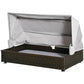 Espresso Wicker Foldable Canopy Raised Dog Bed House with 2 in Thick Cushion - Pets Perfect