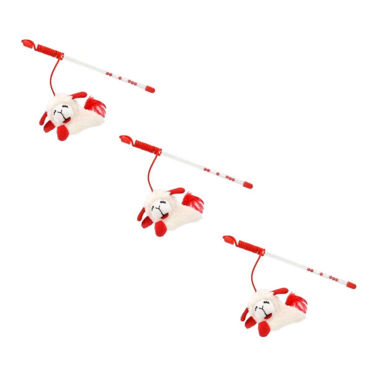 Multipet Lamb Chop® Cat Wand w/ Refillable Catnip 12" - Pets Perfect