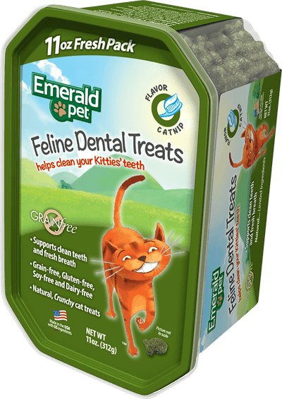 Emerald Pet Feline Dental Cat Treats Catnip 11 oz