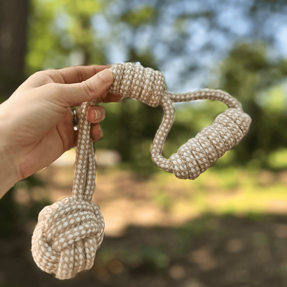 Knotty Pawz Forest Knot Hemp Rope Tug Dog Toy with Handle, view 5