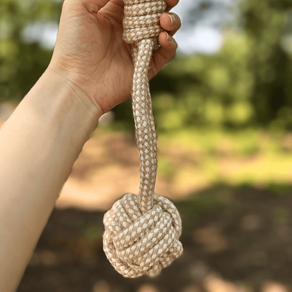 Knotty Pawz Forest Knot Hemp Rope Tug Dog Toy with Handle, view 4