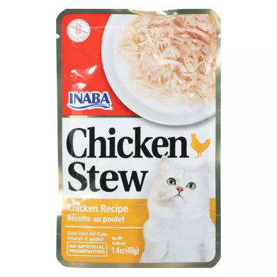 Inaba Chicken Stew Side Dish for Cats, Single-Protein Chicken, 1.76 oz