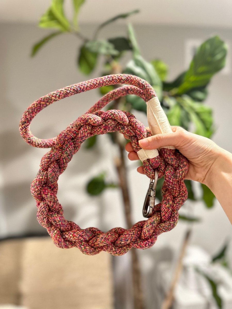 New: Handcrafted Rose Ember Dog Leash | Sustainable |Stylish - Pets Perfect