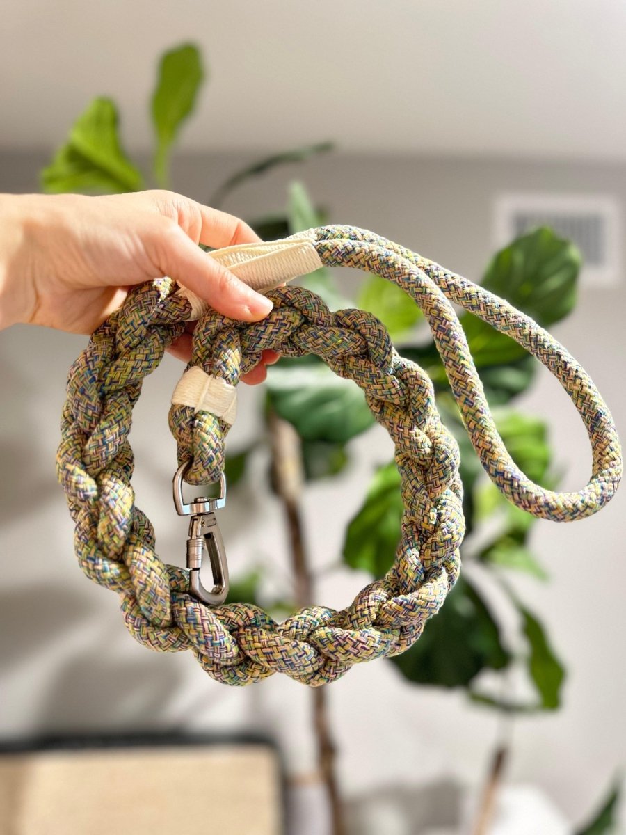 New: Handcrafted Olive Dog Leash, Sustainable, Stylish, view 3