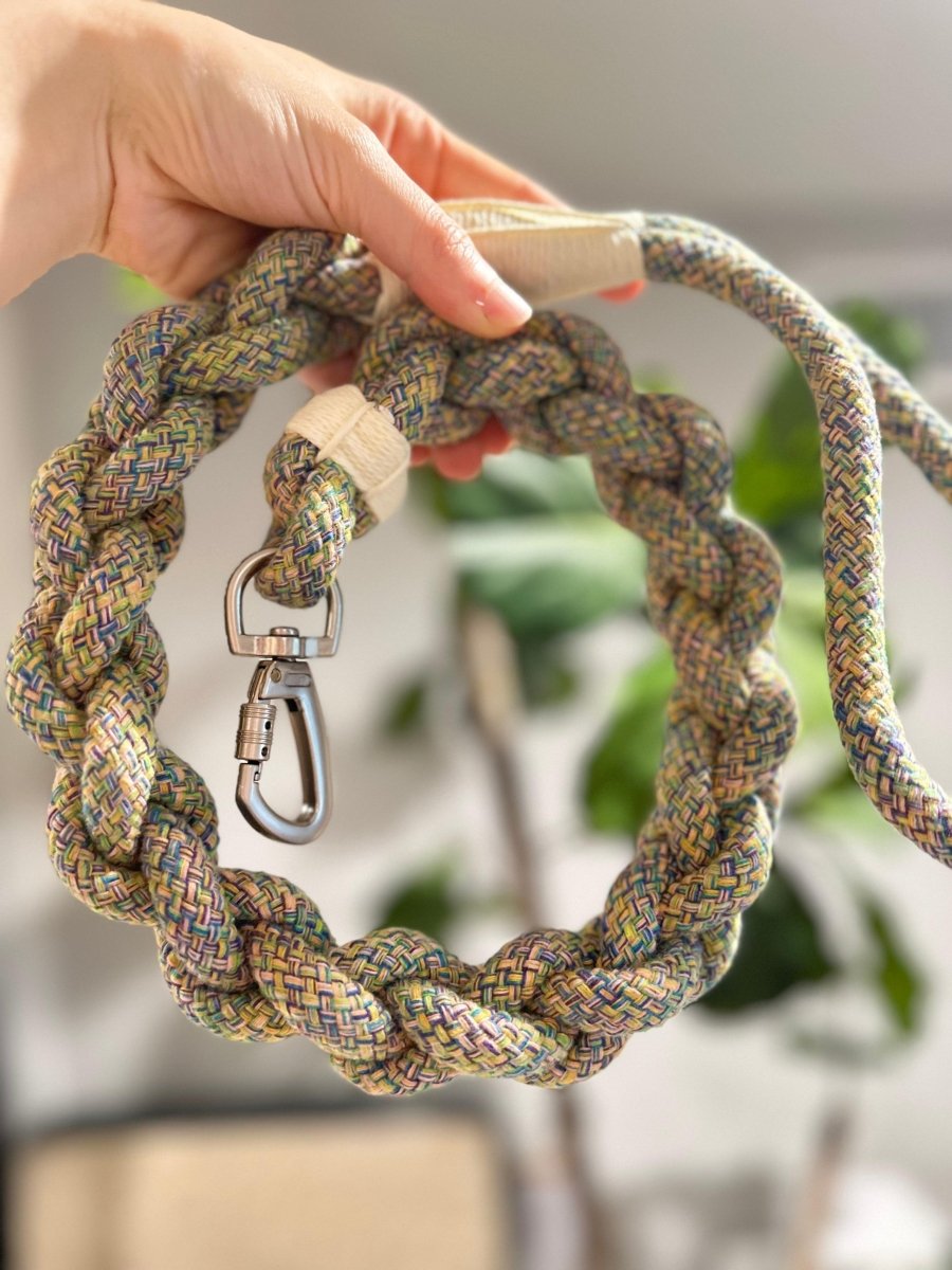 New: Handcrafted Olive Dog Leash, Sustainable, Stylish, view 5