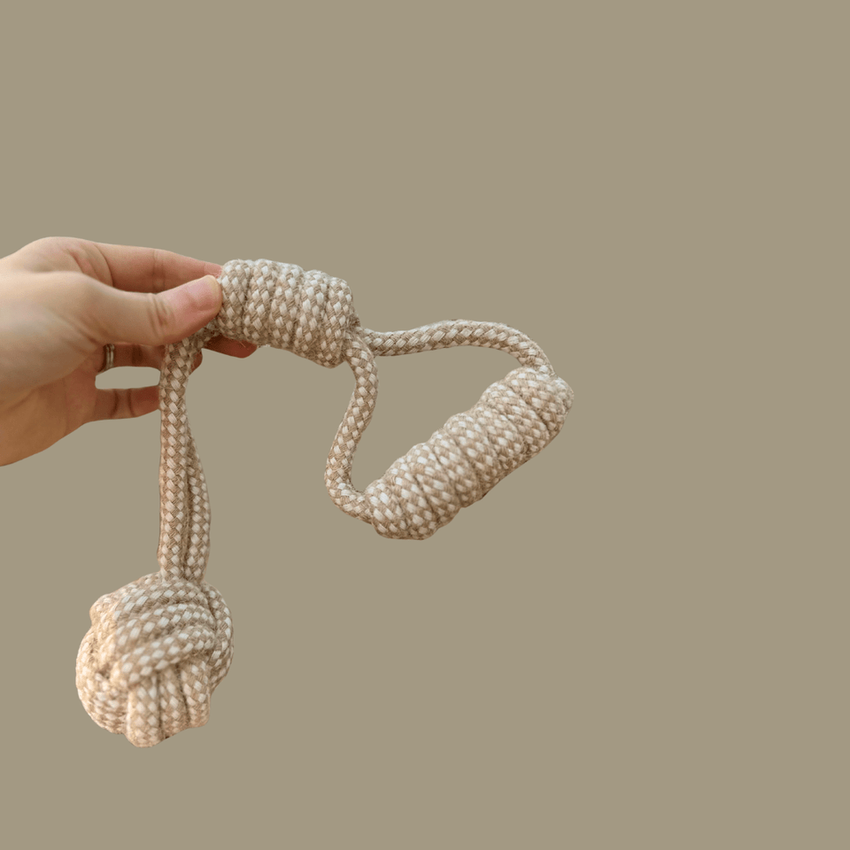 Knotty Pawz Forest Knot Hemp Rope Tug Dog Toy with Handle, view 2