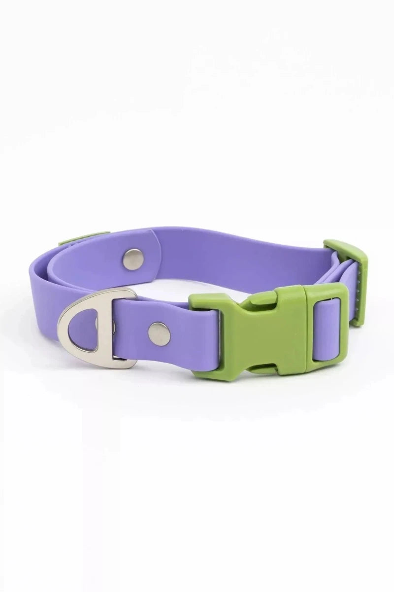 Lavender Garden Waterproof Dog Collar, Lavender / Meadow Green/17 - 20, view 4