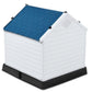 Medium size Dog House Outdoor White Blue Plastic with Elevated Floor