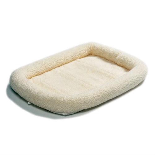 FastFurnishings Synthetic Sheepskin Dog Bed 36x23 - Ultra-Soft Fleece Cushion for Medium Dogs