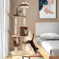 6 - Tier Wooden Cat Tree with 2 Removeable Condos Platforms and Perch - Brown - Pets Perfect