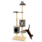 6 - Tier Wooden Cat Tree with 2 Removeable Condos Platforms and Perch - Brown - Pets Perfect