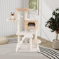 Modern Cat Tree for Indoor Cats with Cattail Fluff Condo and Top Perch - Natural - Pets Perfect