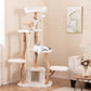 66 Inch Tall Solid Wood Cat Tree Modern Wooden Cat Tower with Perch - White - Pets Perfect